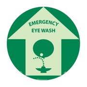 NMC Emergency Eye Wash Glow Walk On Floor Sign GWFS5
