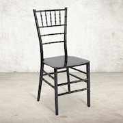 FLASH FURNITURE Chiavari Chair, 18-3/4"L35"H, HerculesSeries LE-BLACK-M-GG