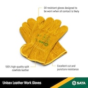 SATA Leather Welding Gloves, 1 Pair, Large STFS0105