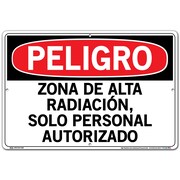 VESTIL Aluminum Sign, 12-1/2" Height, 18-1/2" Width, Aluminum, Rectangle, Spanish SI-D-25-D-AL-040-S