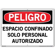 VESTIL Aluminum Composite Sign, 14-1/2" Height, 20-1/2" Width, Aluminum Composite, Rectangle, Spanish SI-D-39-E-AC-130-S