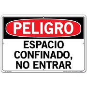 VESTIL Aluminum Sign, 12-1/2" Height, 18-1/2" Width, Aluminum, Rectangle, Spanish SI-D-40-D-AL-063-S