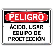 VESTIL Aluminum Sign, 7-1/2" Height, 10-1/2" Width, Aluminum, Rectangle, Spanish SI-D-52-A-AL-080-S