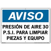 VESTIL Aluminum Composite Sign, 14-1/2" Height, 20-1/2" Width, Aluminum Composite, Rectangle, Spanish SI-N-16-E-AC-130-S