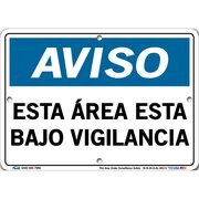VESTIL Aluminum Sign, 7-1/2" Height, 10-1/2" Width, Aluminum, Rectangle, Spanish SI-N-24-A-AL-063-S