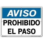 VESTIL Aluminum Sign, 10-1/2" Height, 14-1/2" Width, Aluminum, Rectangle, Spanish SI-N-36-C-AL-063-S