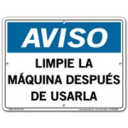VESTIL Aluminum Sign, 9-1/2" Height, 12-1/2" Width, Aluminum, Rectangle, Spanish SI-N-70-B-AL-080-S