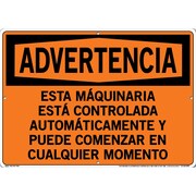 VESTIL Aluminum Sign, 14-1/2" Height, 20-1/2" Width, Aluminum, Rectangle, Spanish SI-W-24-E-AL-063-S