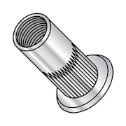 ZORO SELECT Rivet Nut, #6-32 Thread Size, 0.365 in - 0.375 in Flange Dia., .445 in - .475 in L, Aluminum XA-06080S
