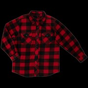 TOUGH DUCK Buffalo Check Fleece Shirt, Red, 3XL i96421