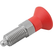 KIPP Indexing Plunger Red D1= M20X1, 5, D=10, Style A, Non-Lockout wo Locknut, Stainless Steel Hardened K0338.0141084