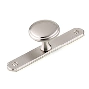 RICHELIEU HARDWARE 1 9/16 in (40 mm) Brushed Nickel Transitional Cabinet Knob and Backplate BP228640195