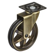 RICHELIEU HARDWARE Aluminum Single Wheel Vintage Caster, Swivel Without Brake, with Plate, Rustic Brass BP81000201AB90