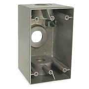 Bell Outdoor Weatherproof Electrical Box, 1 Gang, 1/2 in Hub Size, 3 Inlets, 4.5 in L, 2.75 in W, Aluminum, Gray 5385-0