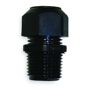 Hubbell Wiring Device-Kellems Liquid Tight Cord Connector, Insulated, Straight, Nylon, 1-11/16 in L, 1/2 in MNPT, Black SEC50BA