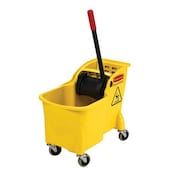 Rubbermaid Commercial Mop Bucket and Wringer with Reverse Press, 7 3/4 gal gal Capacity, Yellow FG738000YEL