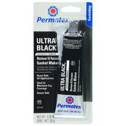 Permatex RTV Silicone Gasket Maker, Ultra Black Max Oil RTV, 3.35 oz, Tube, Black 82180
