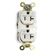 HUBBELL 20A Duplex Receptacle 125VAC 5-20R WH HBL5362WWR