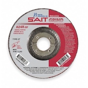 United Abrasives/Sait Depressed Center Wheels, 27, 4-1/2" Dia, 1/4" Thick, 7/8" Arbor Hole Size, Aluminum Oxide 20063