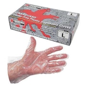 Mcr Safety Disposable Gloves with Embossed Grip, Polyethylene, Powder Free, Clear, L, 500 PK 5040