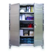 STRONG HOLD 12 ga. Stainless Steel Storage Cabinet, 36 in W, 78 in H, Stationary 36-244SS