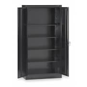 Tennsco Stationary Storage Cabinet, 24 Gauge Steel, 72 in H x 36 in W x 24 in D, Black 7224BK