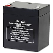 ZORO SELECT Battery, Sealed Lead Acid, 12V, 5Ah, Faston 2UKJ3