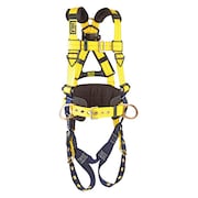 3M DBI-SALA Full Body Harness, Vest Style, M, Repel(TM) Polyester, Yellow 1101654