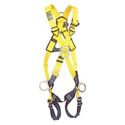 3M DBI-SALA Full Body Harness, Crossover Style, Universal, Repel(TM) Polyester, Yellow 1103270