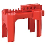 Brady 4-Legged Ball Valve Lockout, Polypropylene, 1/2 in to 2-1/2 in Diameter Pipe, Red BS07A-RD