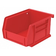 Akro-Mils 10 lb Hang & Stack Storage Bin, Plastic, 4 1/8 in W, 3 in H, Red, 5 3/8 in L 30210RED