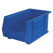 Akro-Mils 60 lb Hang & Stack Storage Bin, Plastic, 8 1/4 in W, 7 in H, Blue, 14 3/4 in L 30240BLUE
