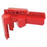 Master Lock Adjustable Ball Valve Lockout, Clamp On, For Quarter Turn Handle, Max Number of Padlocks: 4, Red S3081