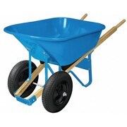 Westward Wheelbarrow, Steel, 6 cu. ft., 2 Pneumatic 20KP45