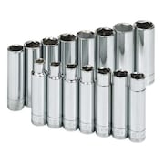 Sk Professional Tools 1/2" Drive Socket Set Metric 15 Pieces 10 mm to 24 mm , Chrome 1945