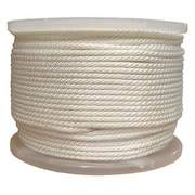 ZORO SELECT Rope, 3/16 in. x 500 ft., Solid Braided 20TL67