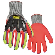 ANSELL Cut Resistant Gloves, S, Black/Hi-Vis, PR 065-08