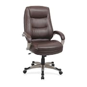 LORELL Leather Executive Chair, 18-1/4" to 21-3/4", Padded Arms LLR63280