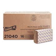 Genuine Joe Genuine Joe Multifold Paper Towels, 1 Ply, 250 Sheets, Natural GJO21040