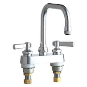 CHICAGO FAUCET Manual 4" Mount, Hot And Cold Water Sink Faucet, Chrome plated 526-ABCP