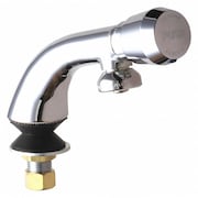 CHICAGO FAUCET Metering Single Hole Mount, 1 Hole Single Inlet Metering Sink Faucet, Chrome plated 807-665PSHABCP