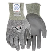 MCR SAFETY Cut Resistant Coated Gloves, A3 Cut Level, Polyurethane, L, 1 PR N9677L