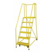 COTTERMAN 90 in H Steel Rolling Ladder, 6 Steps 1006R2630A3E20B4C2P6
