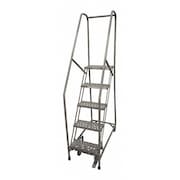 COTTERMAN 80 in H Steel Rolling Ladder, 5 Steps 1005R2630A6E10B4AC1P6