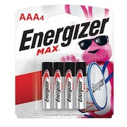 ENERGIZER Energizer Max AAA Alkaline Battery, 1.5V DC, 4 Pack E92BP-4