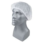 Condor Pleated Bouffant Cap, PP, 24 In, Wht, PK100 23KX19