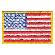 Heros Pride Embroidered Patch, U.S. Flag, Medium Gold 0028