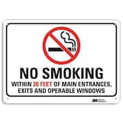 LYLE No Smoking Sign, 10" H, 14 in W, Horizontal Rectangle, English, U1-1018-NA_14x10 U1-1018-NA_14x10