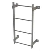 Tri-Arc 3 ft Fixed Ladder, Steel, 4 Steps, Top Exit, Gray Powder Coated Finish, 500 lb Load Capacity WLFS0104