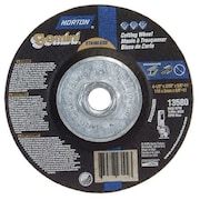 NORTON ABRASIVES Depressed Center Wheels, Type 27, 4 1/2 in Dia, 0.0938 in Thick, 5/8"-11 Arbor Hole Size 66252842027